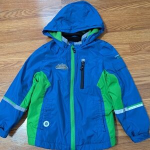 Boys Size 6 London Fog Blue & Green Hooded Fleece Lined Jacket